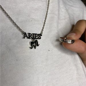 REAL silver handmade in Pakistan Aries necklace and ring set